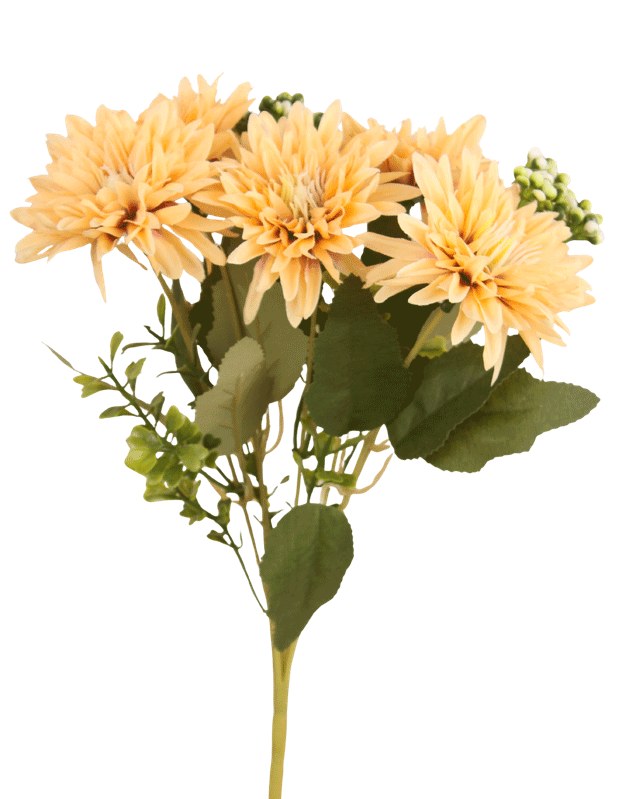 Artificial Mum Bunch- Blush Peach 29cm- Fuax Chrystanthemum Bunch