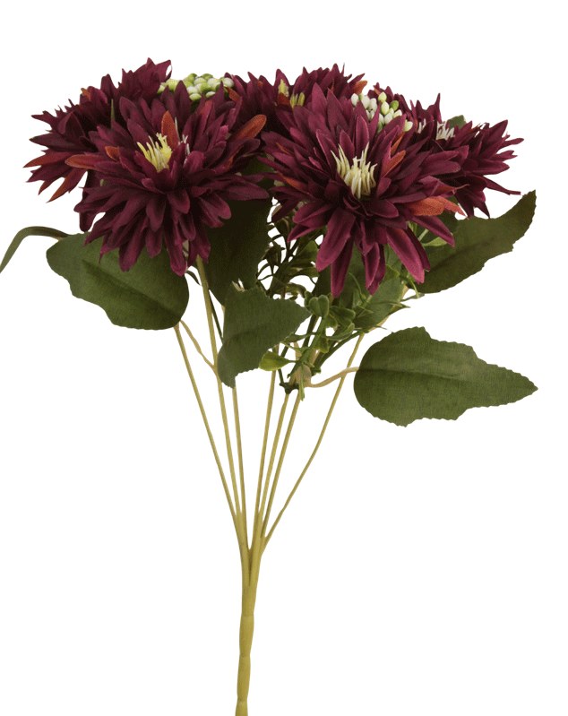 Artificial Mum Bunch- Burgundy 29cm- Fuax Chrystanthemum Bunch