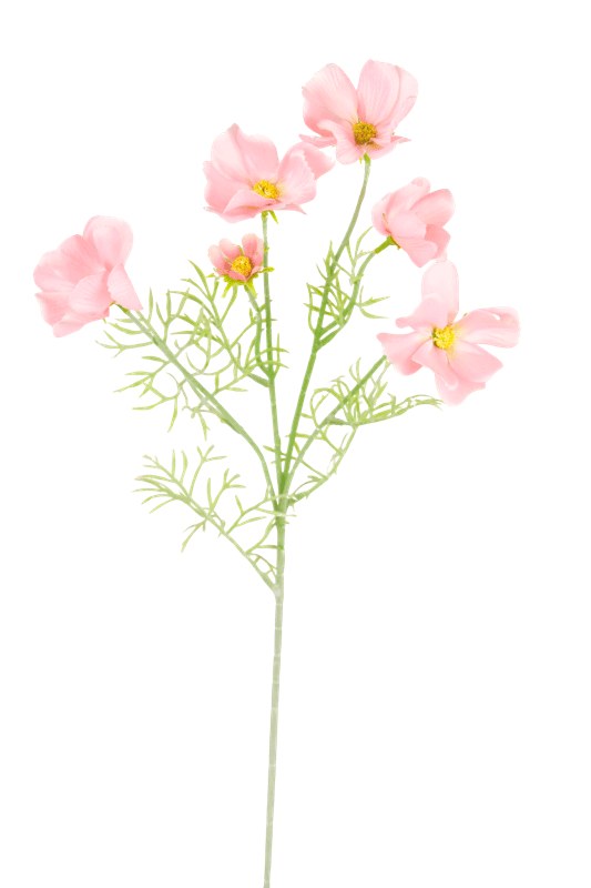 Artificial Cosmos Stem 60cm Pink- Faux Flower Spray( 6 Heads, Flocked stem)