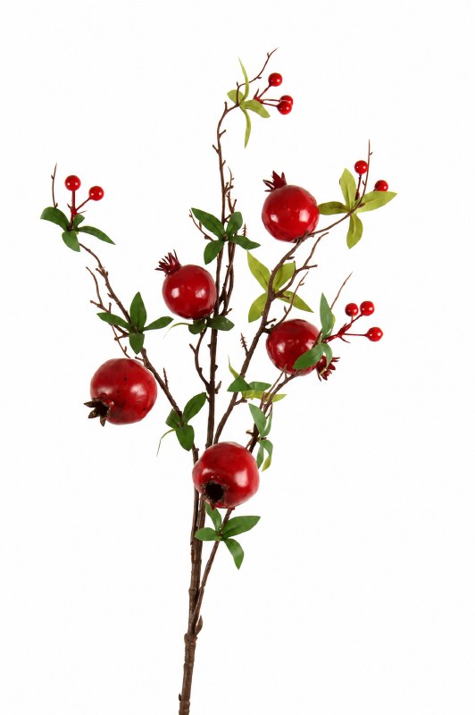 Artificial Pomegranate Stem 92cm Red