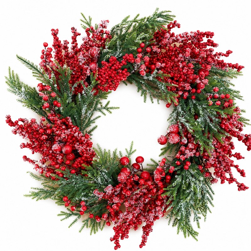 Berry Frosted Christmas Wreath 24"