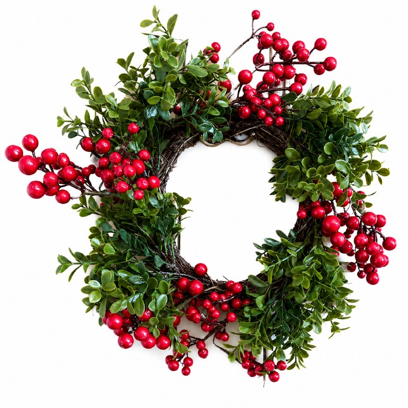 Christmas Wreath Red Berry/ Greenery 16"