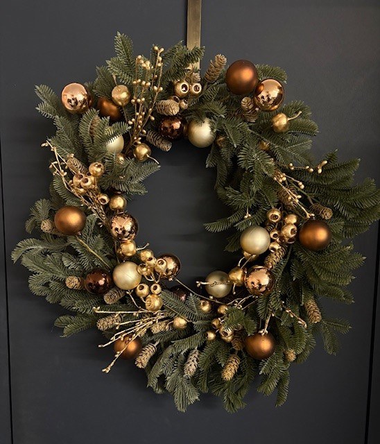 Picture of Faux Spruce Door Wreath Copper 24"
