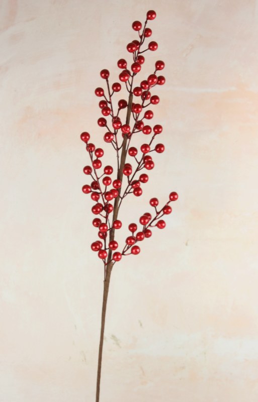 Faux Metallic Berry Stem 30"