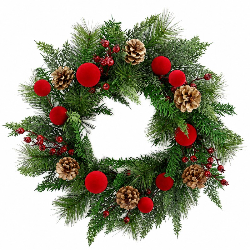 Christmas Red Velvet Door Wreath