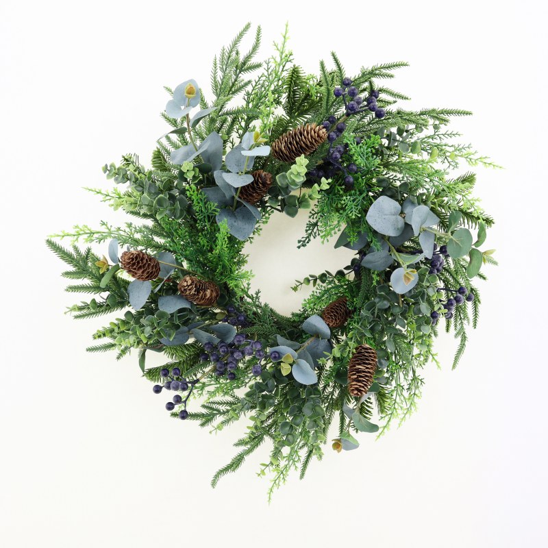 Artificial Blueberry & Eucalyptus Door Wreath 20"