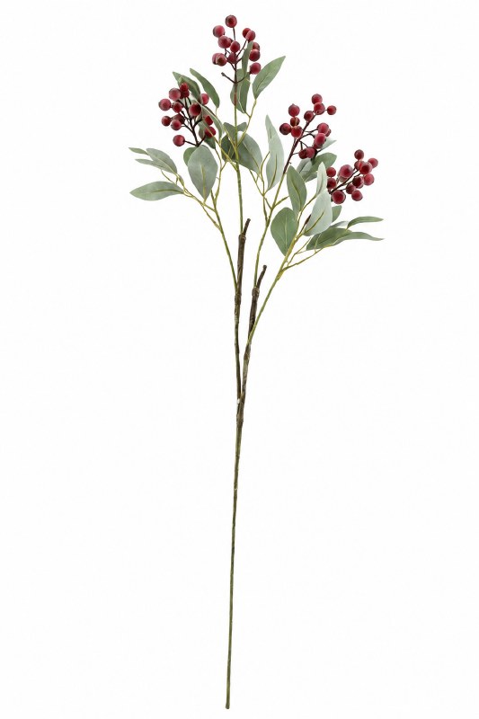 Faux Red Berry Stem 36"
