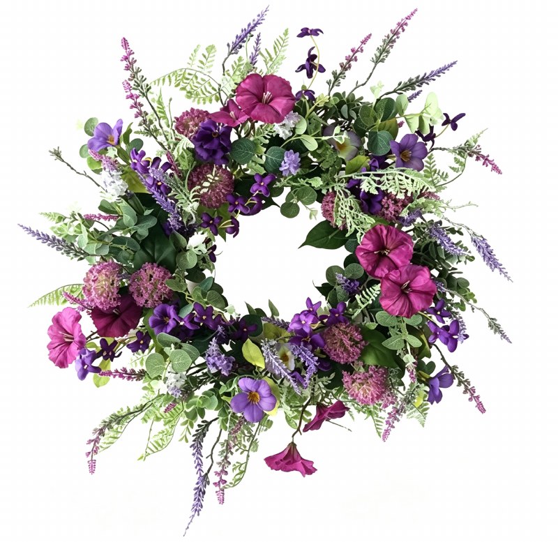 Faux Lavender Purple Wreath 22"