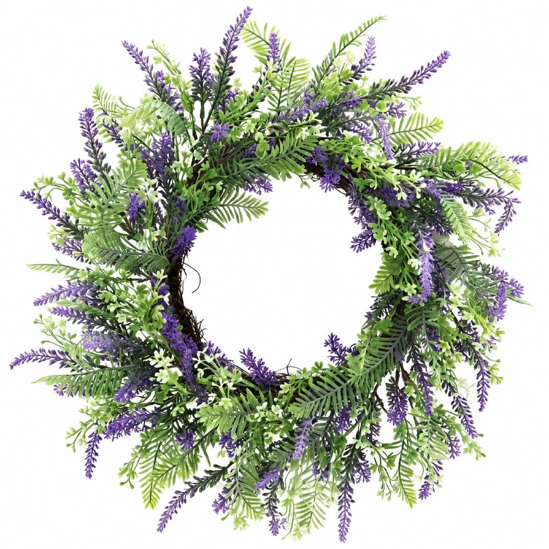 Faux Lavender Wreath 22"