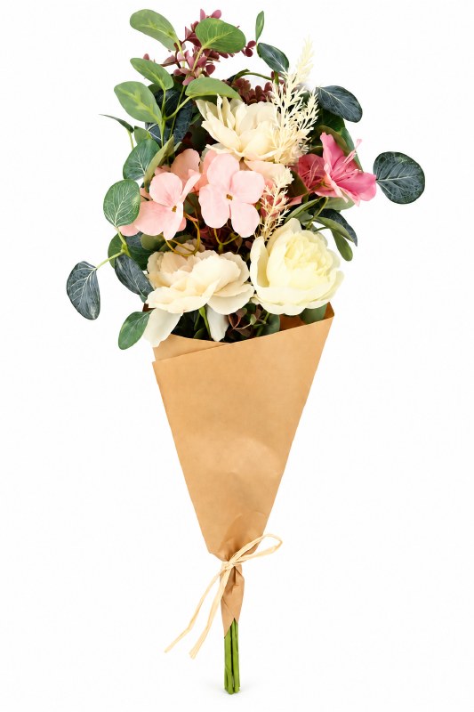 Faux Artificial Mixed Bunch Pale Pink 24"