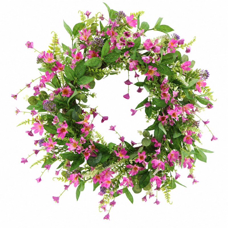 Faux Fuchsia wreath 24"