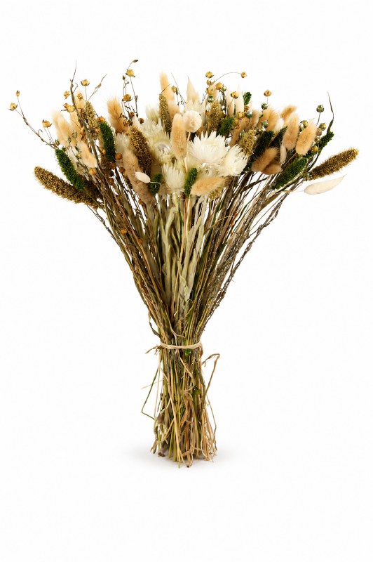 Dried Flower Country Bouquet Green/ Natural/Silver 100g