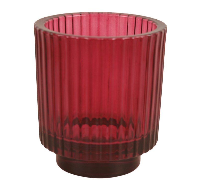 Glass Bud Vase 9cmx10cmx6cm Burgundy
