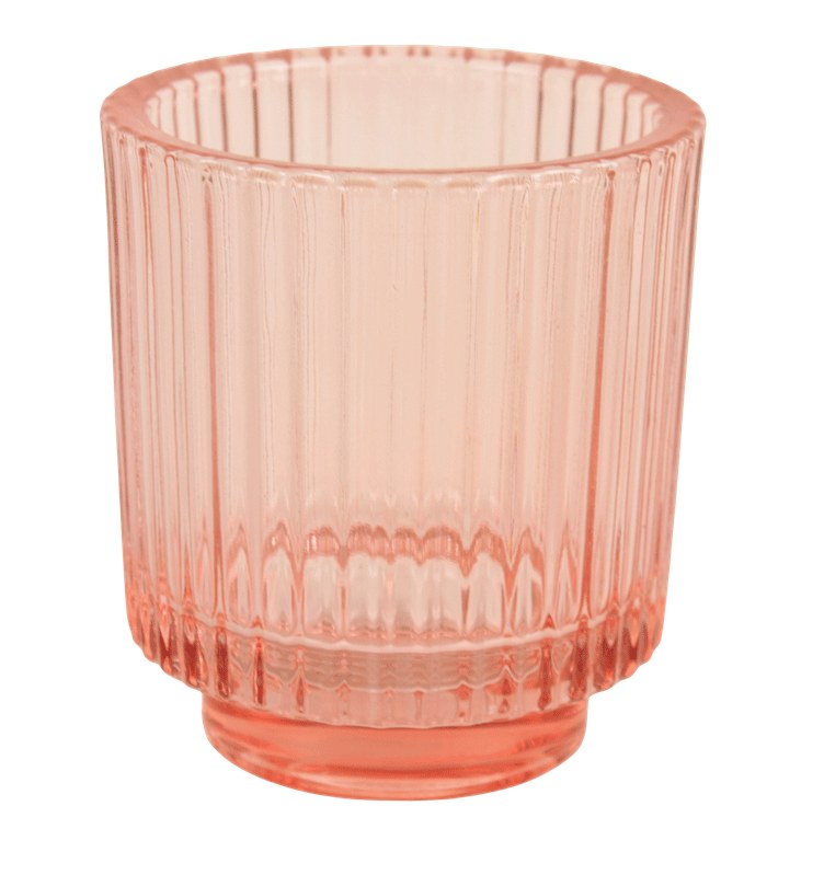 Glass Bud Vase 9cmx10cmx6cm Rose Pink