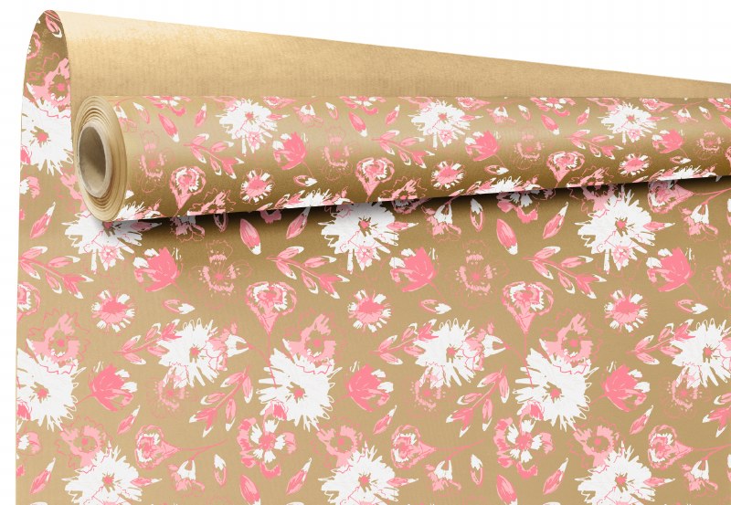 Picture of Kraft Paper Nat/ Pink/Peach 79cm x 40m