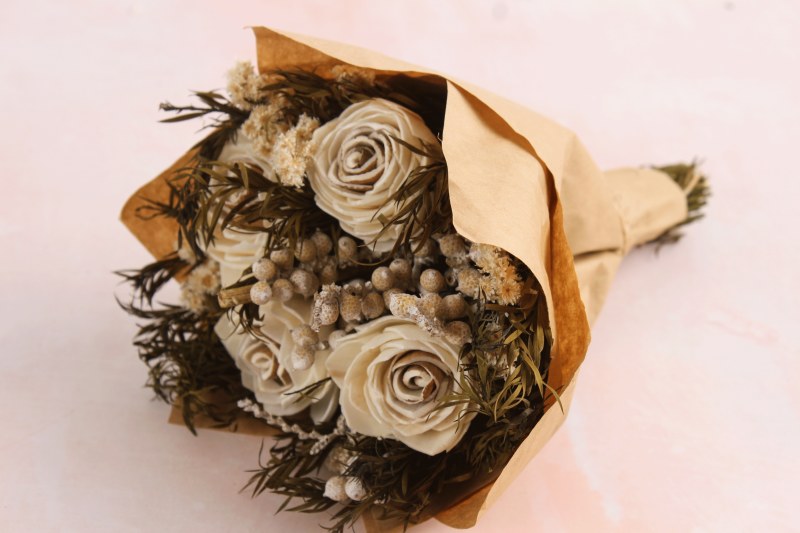 Dried Bunch White/ Natural Mix 20cm