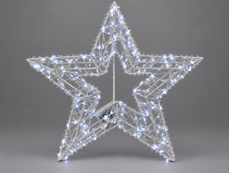 White Metal Led Light up Star 36cm