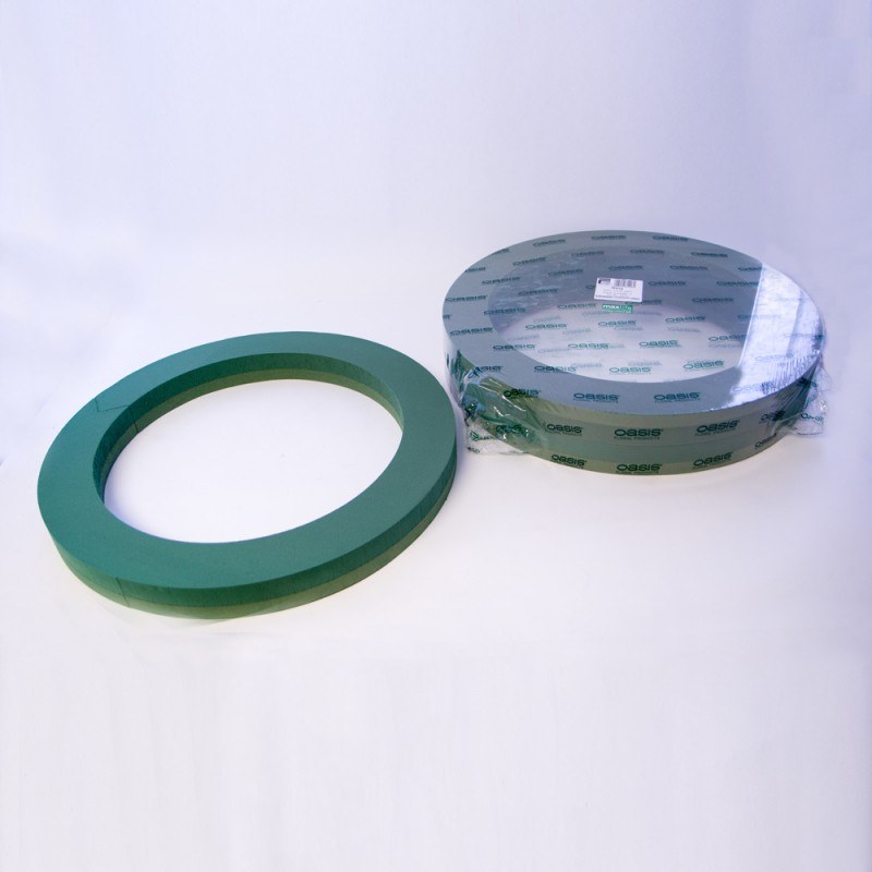 thumbnail image 2 of WREATH RINGS BIO WET FOAM PLASTIC BACKED OASIS TYPE RINGS IN 25,31,36 2 of 9