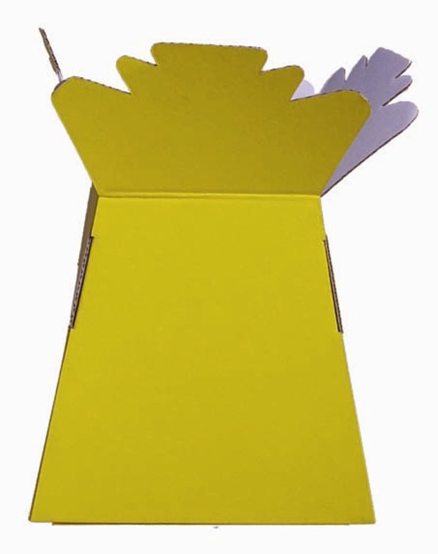 Box of 30 bright yellow living florist vases, height- 25cm
