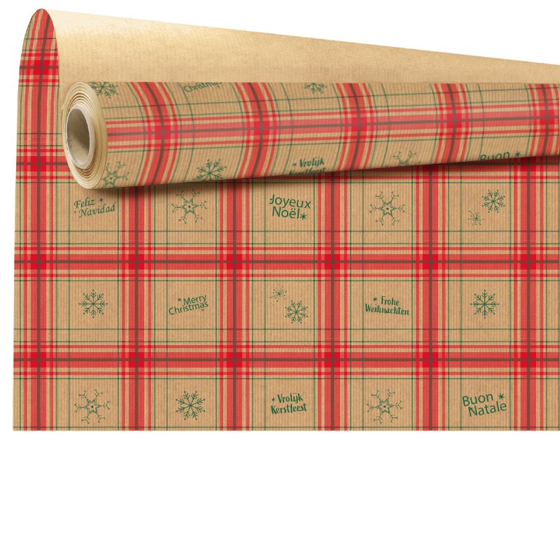 Kraft paper Tartan Natural 79cm x 40m