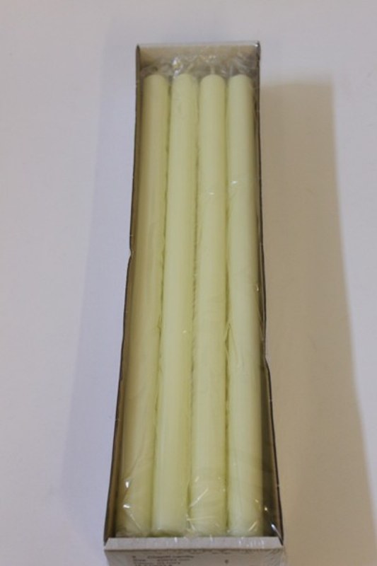 8 Ivory dinner candles, 400mm/22mm