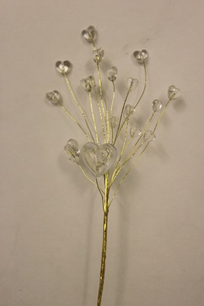 Clear heart bridal pick-24cm