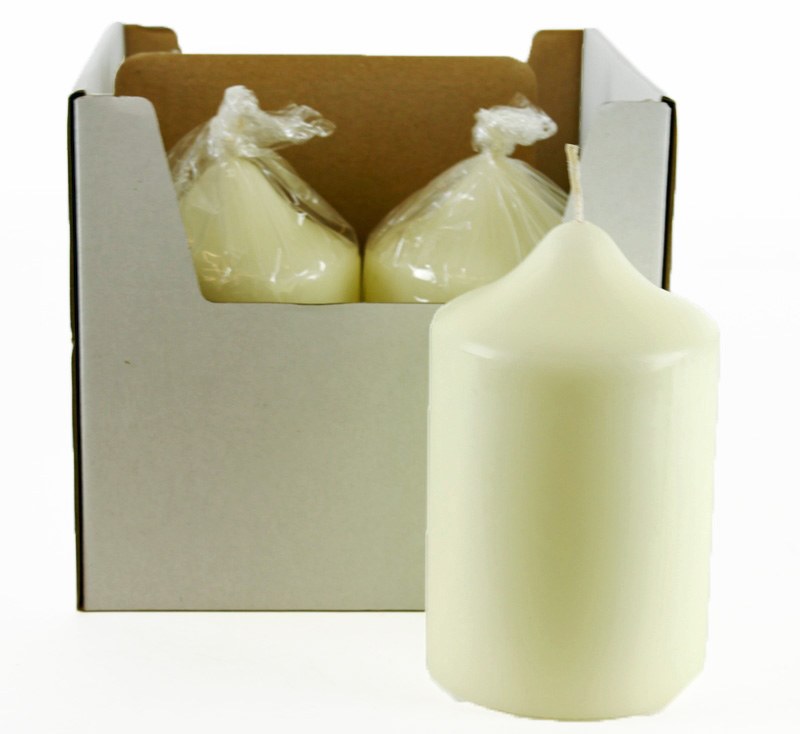 Church Candles 130mm x 80mm x 4Pcs Ivory