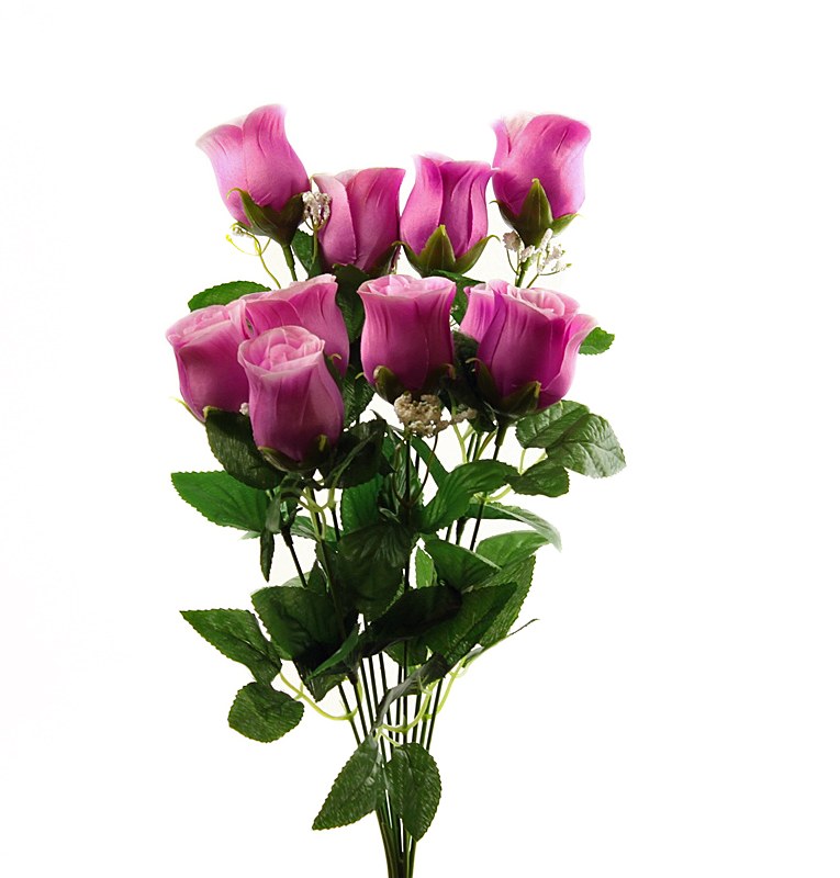 Purple Artificial Rose Bunch