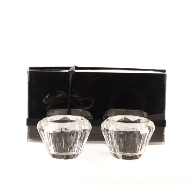 Crystal tea light holders x 2