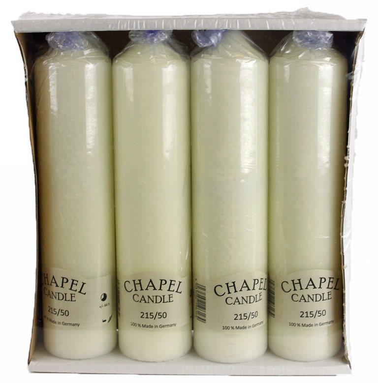 Church Candle 215mm/50mm x 4 pcs Ivory