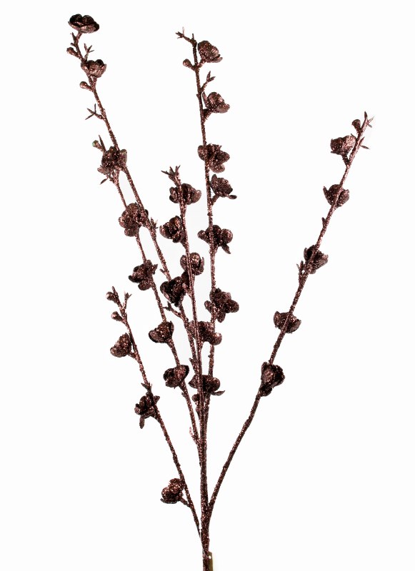 Brown glitter decorative blossom flower