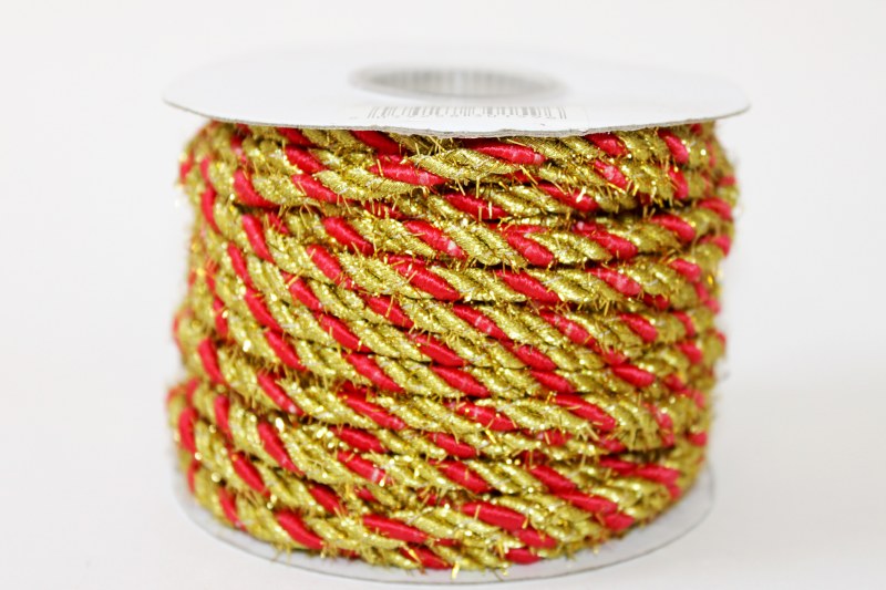 Gold/ red cord decorative ribbon, 20 yards