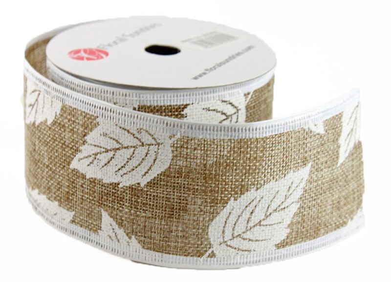 Ribbon Natural Wired Edge 2.5" x 10  Yards