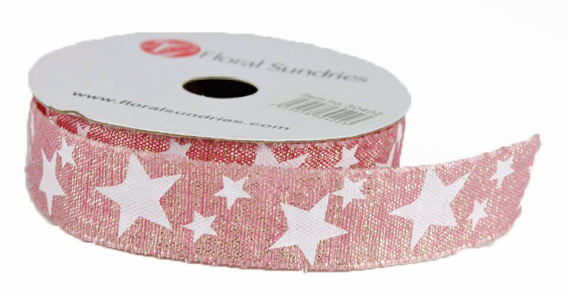 Star Ribbon Rose Gold 2.5cm x 10yards