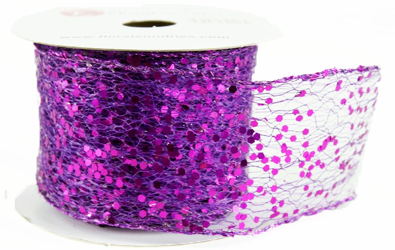 Picture of Ribbon Glitter Sequin Purple 2.5" x 10 Yards