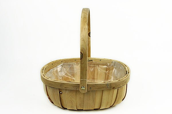 Natural wood trug florist basket
