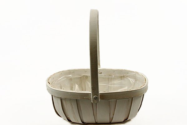 White Wicker Trug Lined Florist Basket