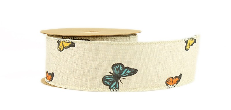Natural Ribbon Butterfly 5cm x 10yards
