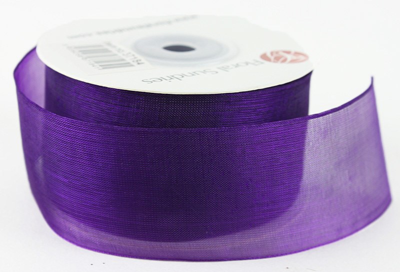 Organza Ribbon 4cm x 25 Yards Purple