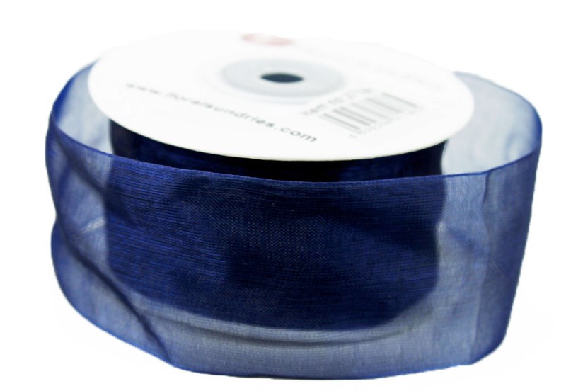 Organza Ribbon Navy 4cm x 25 Yards