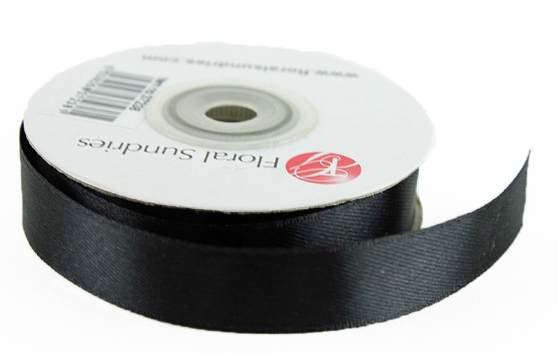 Satin Ribbon 15mm x 25 Yards Black