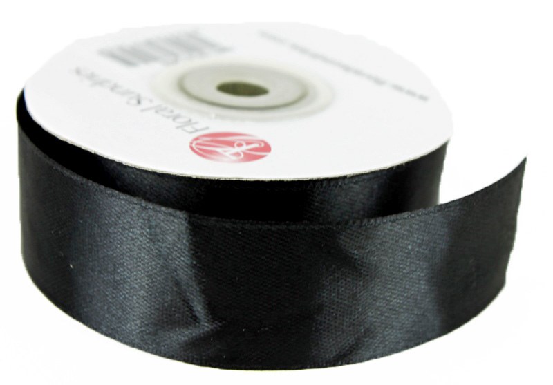 Satin Ribbon 25mm x 25 Yards Black