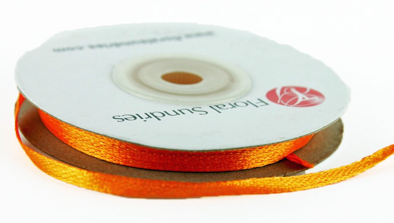 Satin Ribbon 3mm x 25 Yards Orange