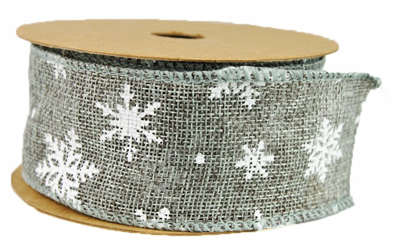 Picture of Snowflake Wired Edge Ribbon 5cm x 10Yards