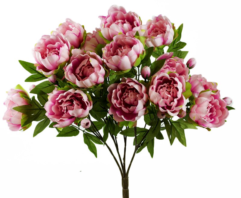 Artificial Peony Bundle x 15 Blush Pink 23.5