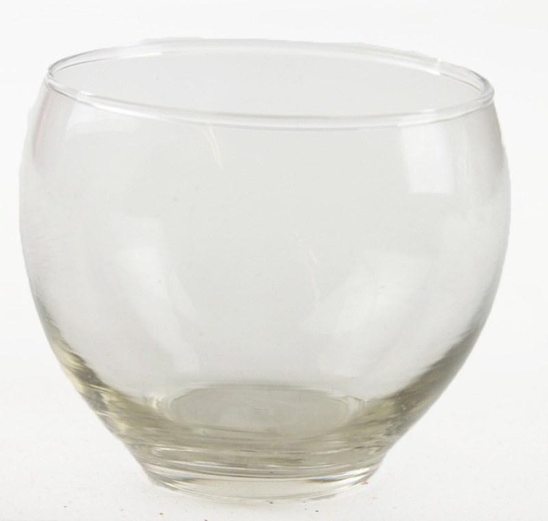 Round glass tealight holder 7.6 x 5.8cm
