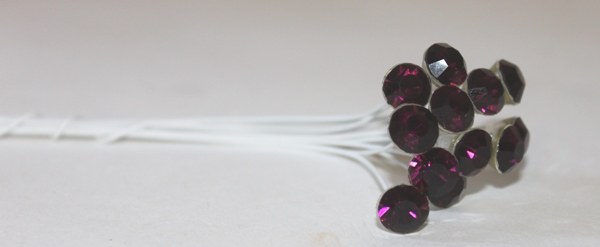 Picture of Purple diamante craft florist picks x 12 stems