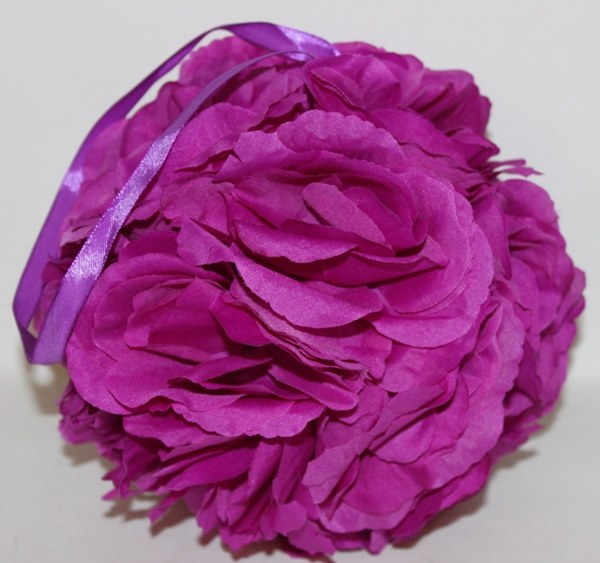 Purple silk rose pomander