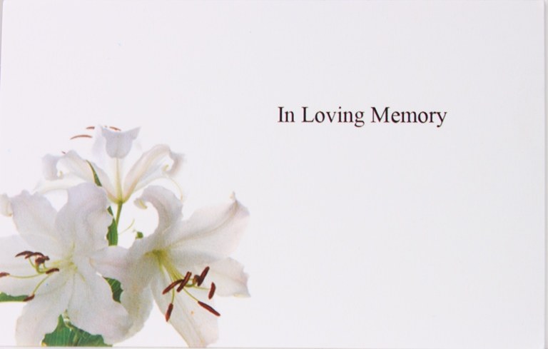 Florist Cards In Loving Memory Small x 50pcs