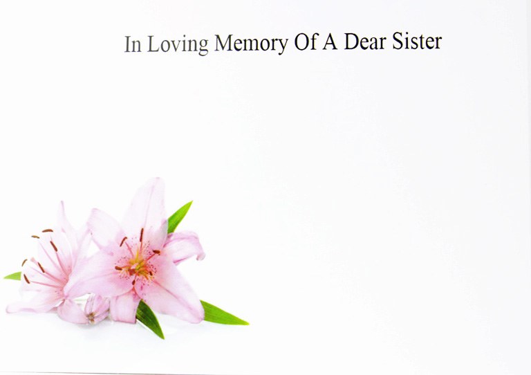 Florist Cards Large In Loving Memory Of A Dear Sister x 9pcs